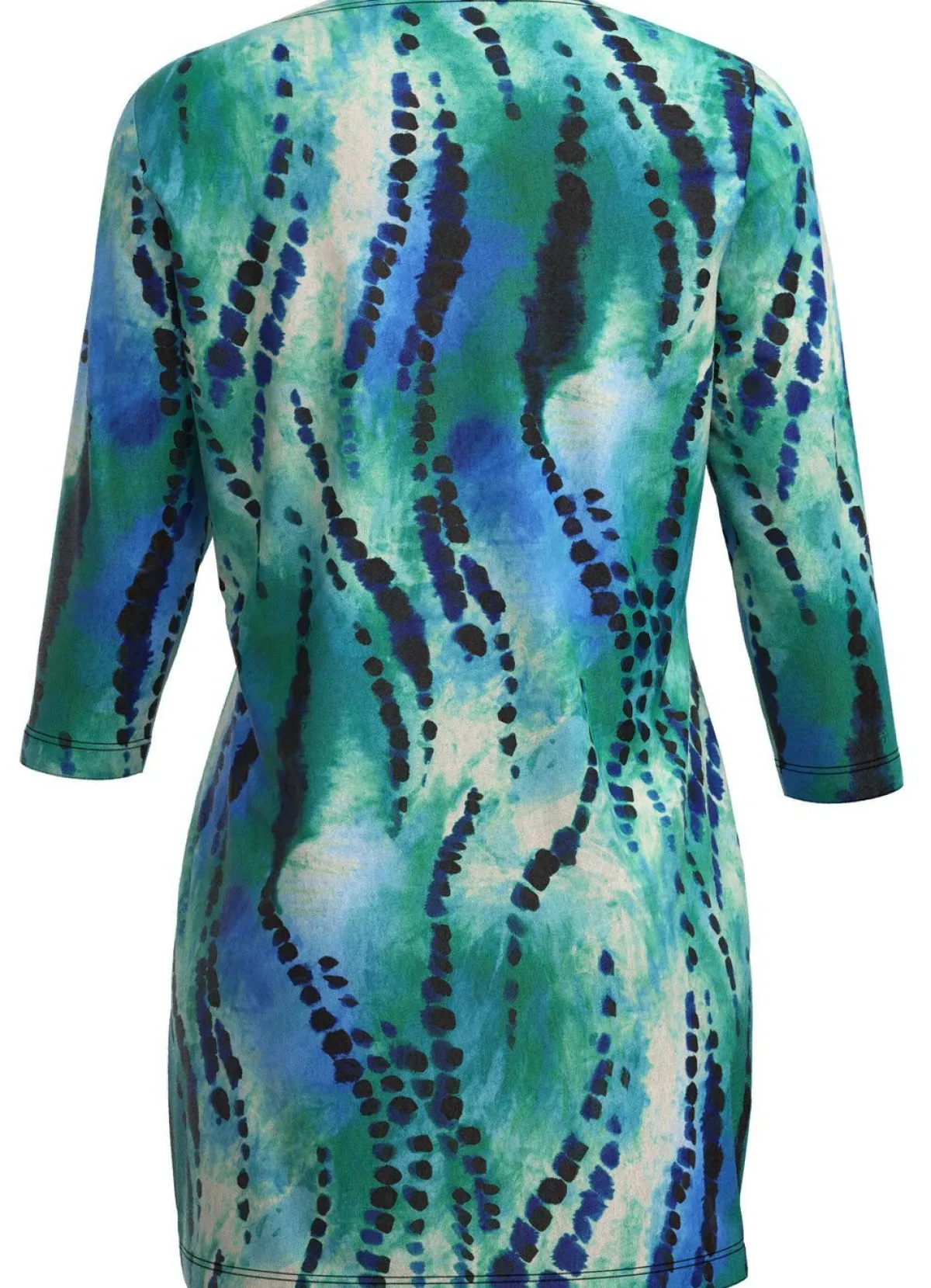 Discount KLAUS MODELLE MADE IN GERMANY Strick-Tunika in Feinstrick GRÜN-BLAU