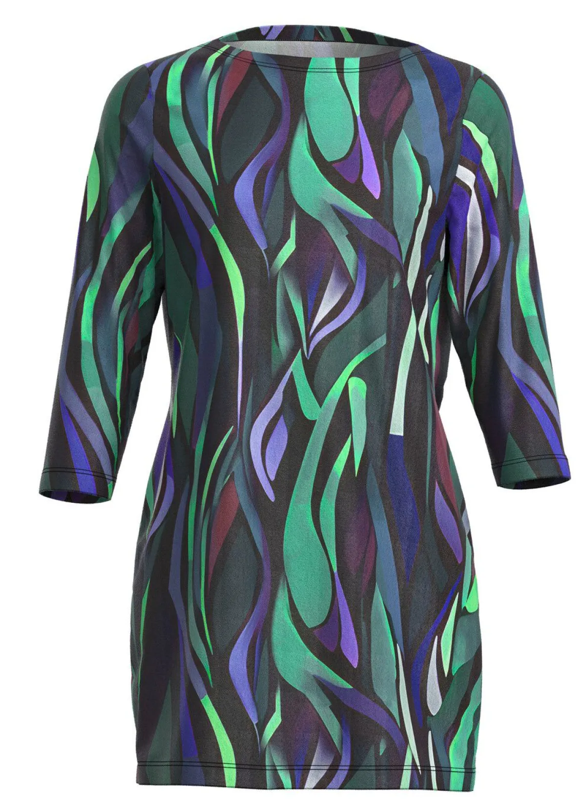Sale KLAUS MODELLE MADE IN GERMANY Strick-Tunika in Feinstrick SCHWARZ-GRÜN-MULTICOLOR