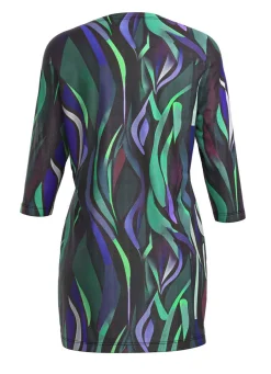 Sale KLAUS MODELLE MADE IN GERMANY Strick-Tunika in Feinstrick SCHWARZ-GRÜN-MULTICOLOR