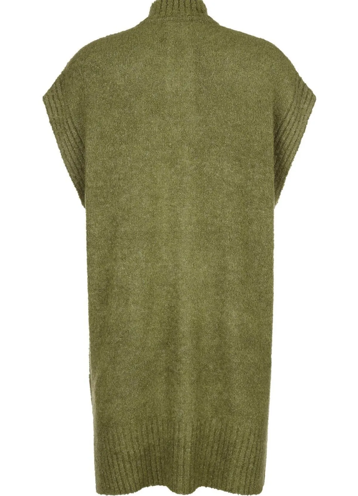 Best BADER Strickweste aus Bouclé-Melangegarn MOOSGRÜN