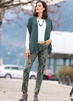 New BADER Strickweste mit Alpaka DUNKELSALBEI MELIERT