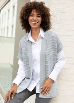 Clearance BADER Strickweste mit Struktur GRAU MELIERT