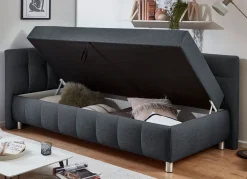 Best BADER Studioliege mit Kissen und Bettkasten ANTHRAZIT