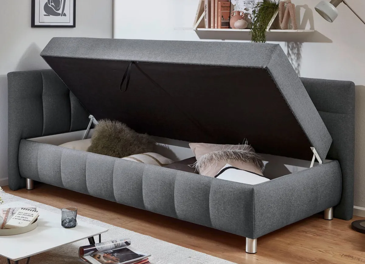 Clearance BADER Studioliege mit Kissen und Bettkasten GRAU
