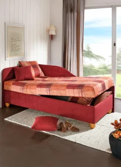 Clearance BADER Studioliege mit rechts oder links aufstellbarem Seitenteil TERRA-BORDEAUX