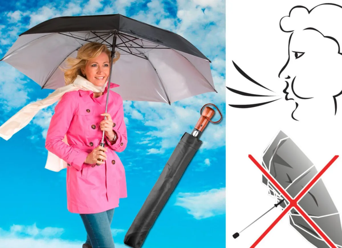 Discount BADER Sturm-Regenschirm SCHWARZ