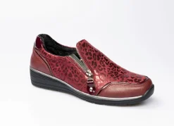 BADER Stylischer Halbschuh im Leo-Look BORDEAUX