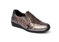 Sale BADER Stylischer Halbschuh im Leo-Look ZINNGRAU