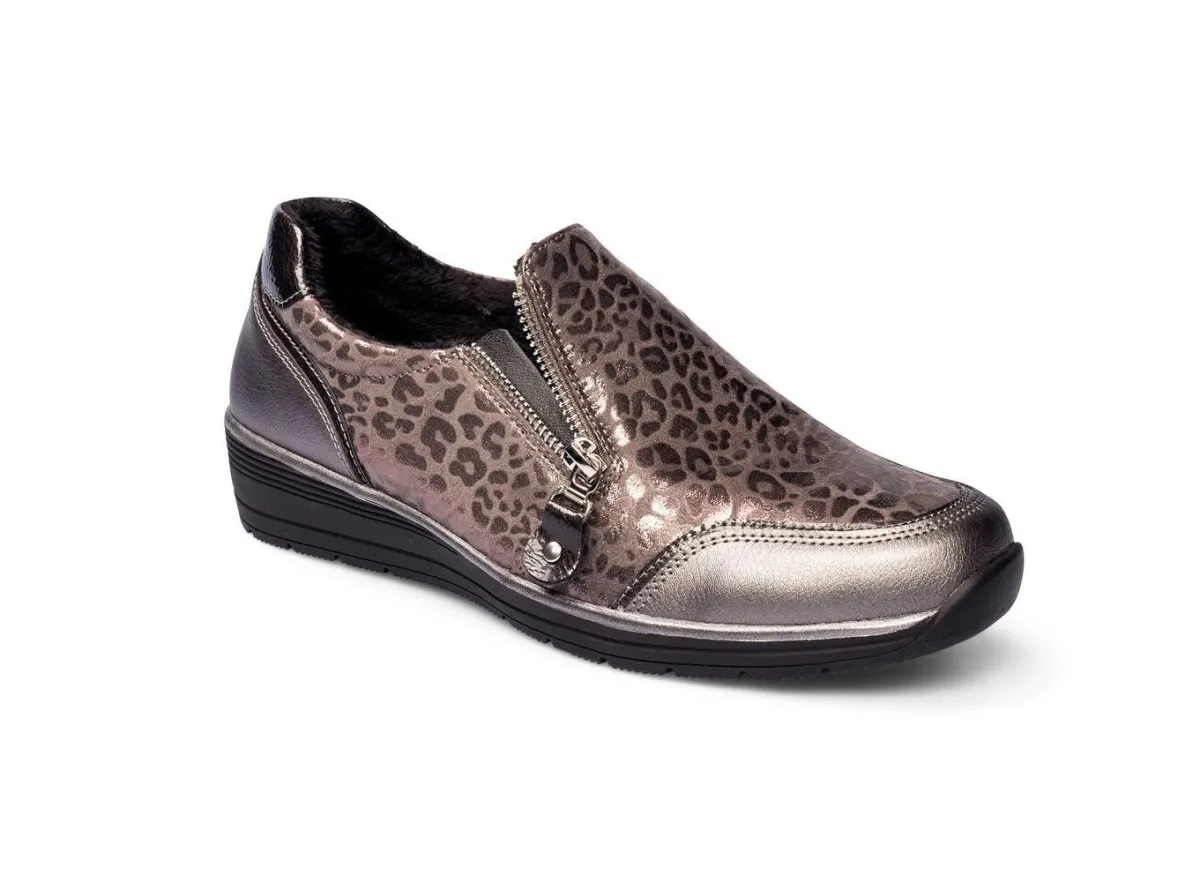 Sale BADER Stylischer Halbschuh im Leo-Look ZINNGRAU