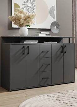 Outlet BADER Stylisches Highboard ANTHRAZIT