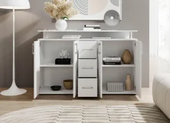 Clearance BADER Stylisches Highboard WEISS