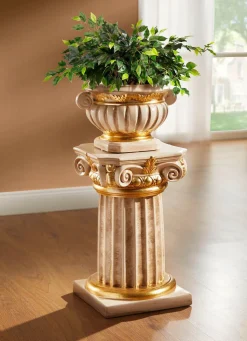 Sale BADER Säule mit Übertopf und echter Blattgoldauflage BEIGE-GOLD