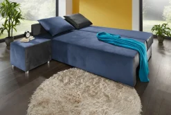 Best BADER Superkomfortable Polsterecke mit Hocker ANTHRAZIT-BLAU