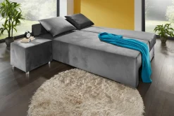 BADER Superkomfortable Polsterecke mit Hocker ANTHRAZIT-GRAU