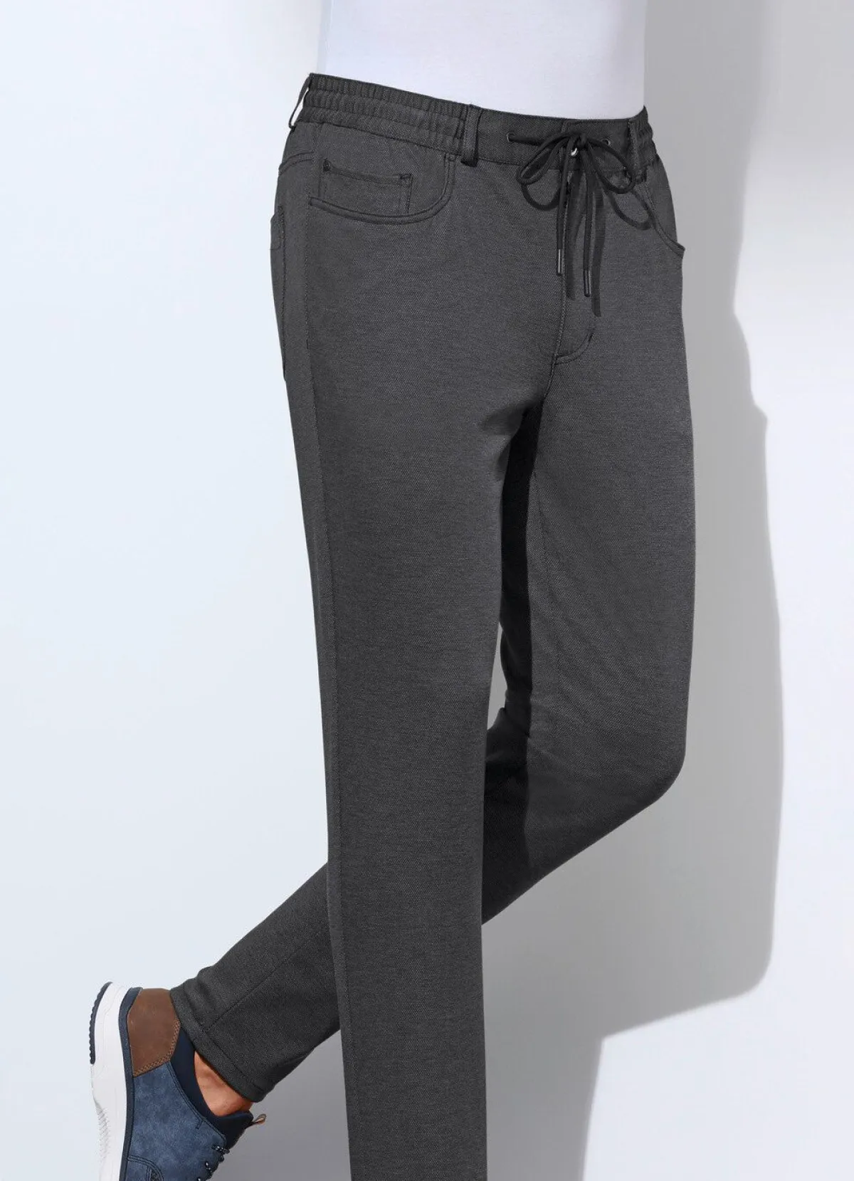 BADER Superstretch-Hose mit Gummibund in 3 Farben ANTHRAZIT MELIERT