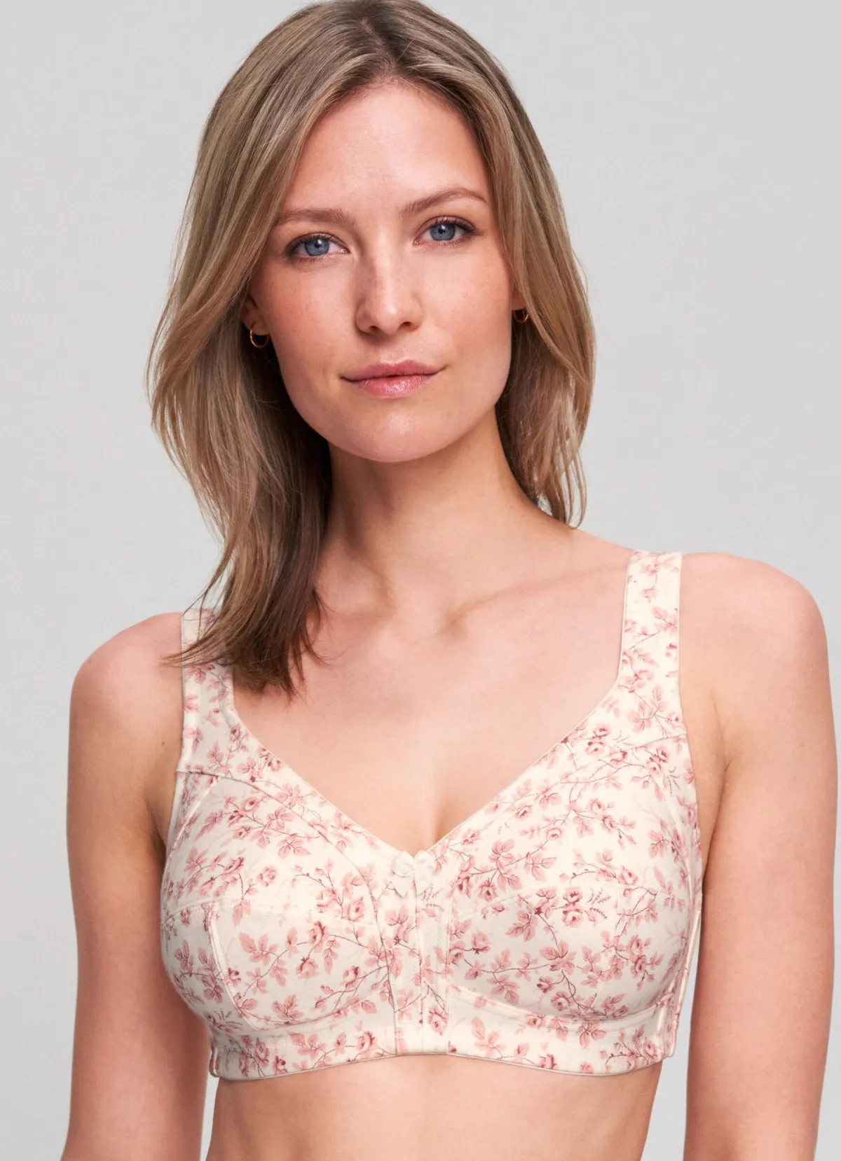 Clearance BADER Susa BH mit hübschem Floraldessin WEISS-ALTROSA