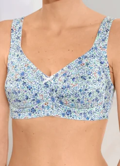Best SUSA BH mit verstärktem Rückteil WEISS-BLAU-BUNT