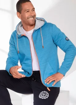 Online BADER Sweatjacke mit Kapuze AQUA MELIERT