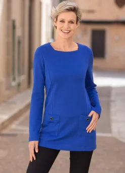 Outlet BADER Sweatshirt mit Karreéausschnitt ROYALBLAU