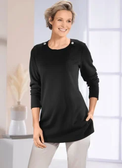 Hot BADER Sweatshirt mit Zierknöpfen in 2 Farben