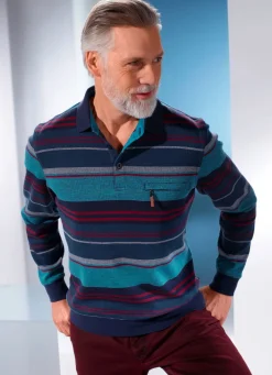 Outlet HAJO SPORTSWEAR Sweatshirt von „Hajo“ MARINE-PETROL-ROT