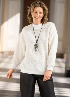 Outlet BADER Sweatshirt mit Rundhals-Ausschnitt ECRU