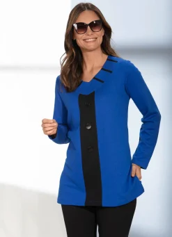Online BADER Sweatshirt mit V-Ausschnitt in 2 Farben ROYALBLAU