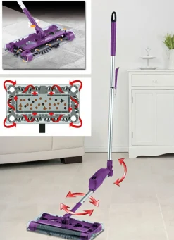 Best BADER Swivel Sweeper – kabelloser Akku-Besen LILA