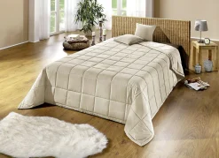 Sale BADER Tagesdecke mit Karo-Steppung und Bandeinfassung BEIGE