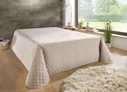 Discount BADER Tagesdecke mit Steppung und Bandeinfassung BEIGE