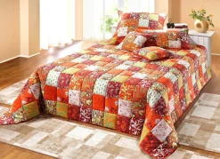 Discount BADER Tagesdecken und Kissenbezüge in Patchwork-Optik aus Baumwolle TERRA