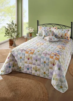 BADER Tagesdecke und Kissenbezüge im Patchwork-Stil MULTICOLOR