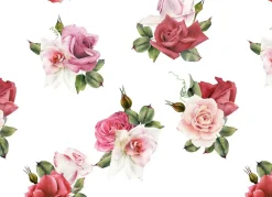 Clearance BADER Tagesdecke und Kissenbezüge mit Rosen- Motiven BUNT