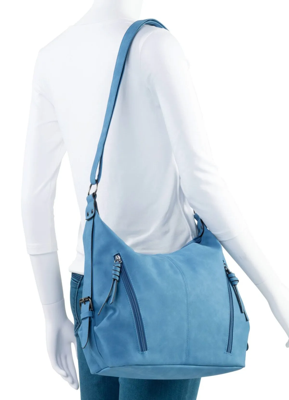 Best BADER Tasche aus weichem, dezent schattiertem Synthetik JEANSBLAU