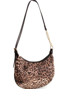 Sale BADER Tasche, Damen, mit verstellbarem Umhängeriemen mit Ketten-Detail BRAUN-SCHWARZ