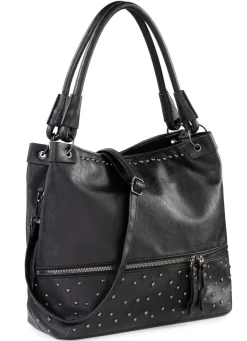 Sale BADER Tasche mit trendigen Ziernieten SCHWARZ
