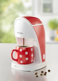 Hot BADER 1-Tassen-Kaffeemaschine für den schnellen Kaffeegenuss ROT