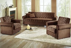 Discount BADER 3-teilige Polstergruppe mit Bettkasten BRAUN