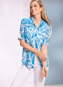 Outlet BADER 2-teiliges Blusen Set WEISS-BLAU
