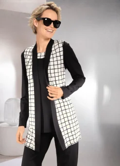 New BADER 2-teiliges Set bestehend aus Weste und Shirt SCHWARZ-ECRU