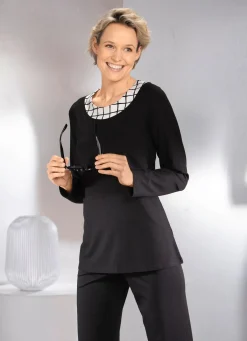New BADER 2-teiliges Set bestehend aus Weste und Shirt SCHWARZ-ECRU