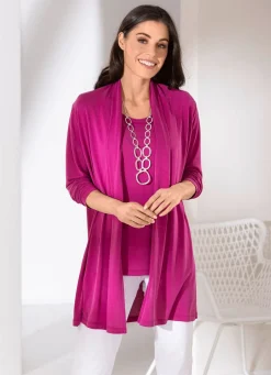 Hot BADER 2-teiliges Set bestehend aus Shirtjacke und Trägershirt MAGENTA