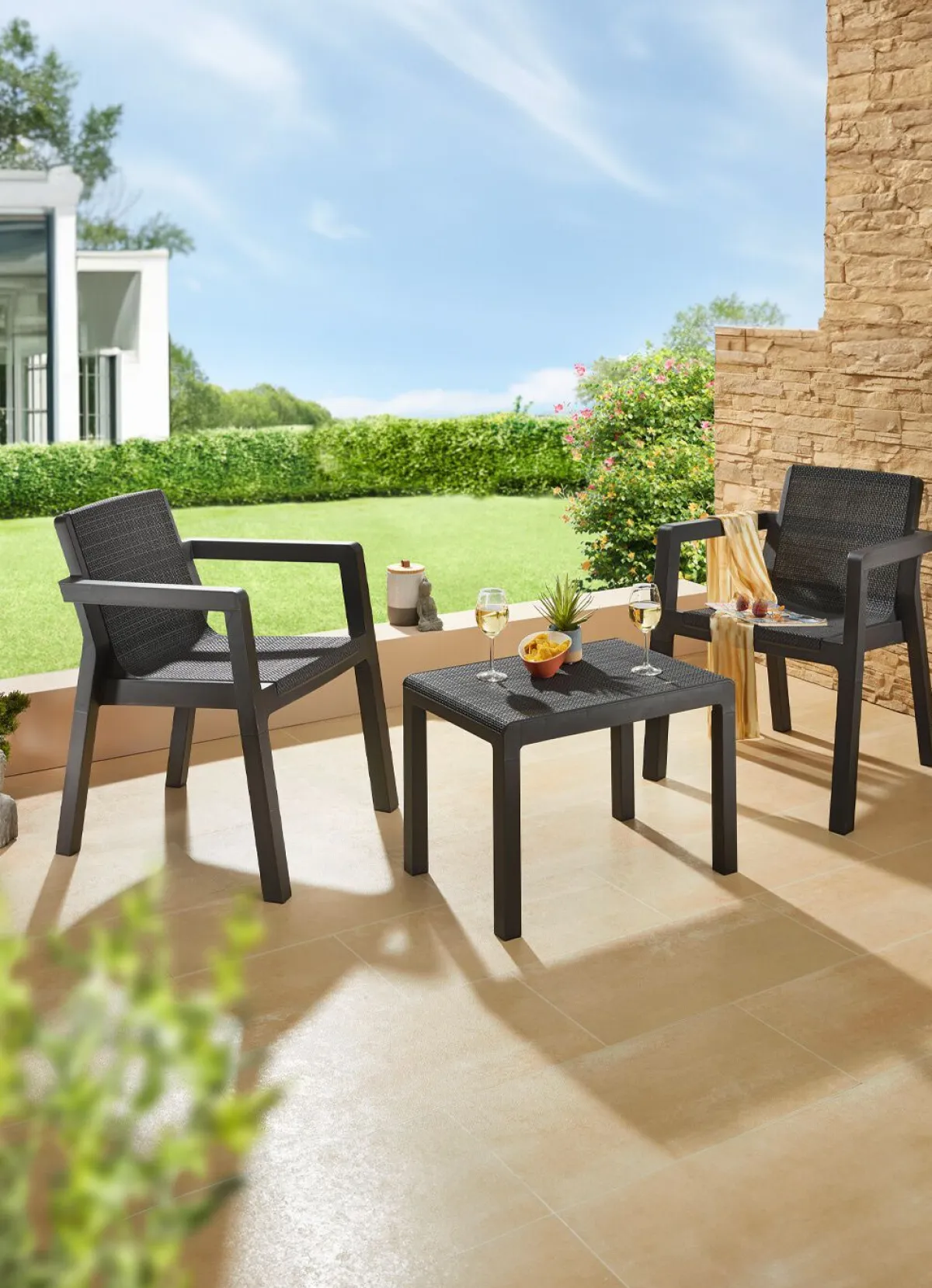 Sale BADER 3-teiliges Balkon-Set ANTHRAZIT