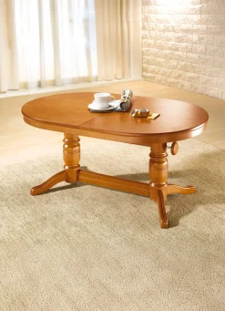 Sale BADER Teilmassiver Couchtisch mit gedrechseltem Tischgestell EICHE RUSTIKAL