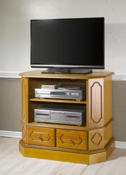 Hot BADER Teilmassive TV-Phono-Kommode mit Metallgriffen EICHE