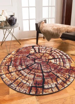 Discount BADER Teppich im naturnahen Baumstamm-Design BRAUN