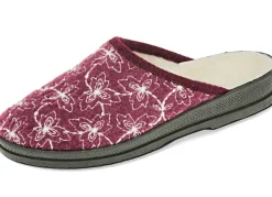 Outlet BADER Textil-Pantoffel mit schöner Stickerei BORDEAUX