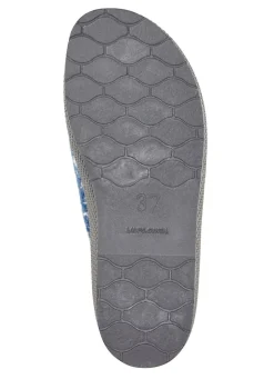 Online BADER Textil-Pantoffel mit schöner Stickerei BLAU