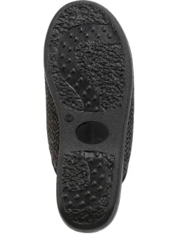 Discount BADER Textil-Pantoffel mit Warmfutter aus reiner Wolle ANTHRAZIT