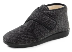 New BADER Textil-Stiefelette mit dezentem Fischgrat-Muster ANTHRAZIT